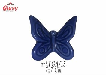 Farfalla Blu Elettrico In Ceramica Di Capodimonte 1*12 7x7 Cm