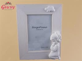 Cornice Pino Bianco Liscio Con Bimba 7x10 Cm