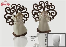 Albero Della Vita Con Angelo Di Porcellana 2 Soggetti Assortiti Cm 20 Completo Di Scatola