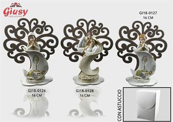 Albero Della Vita Grande Color Tortora Con Bimbo Comunione 16 Cm Completo Di Scatola