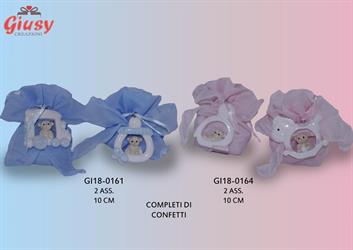 Sacchetto Piccolo Rosa 4 Soggetti Assortiti Con Applicazione Nascita 10 Cm
