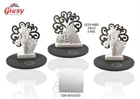 Albero Della Vita Con Coppia Sposi In Resina 3 Soggetti Assortiti 14x13 Cm Completo Di Astuccio