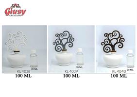 Bottiglia 100 Ml Bianca Con Albero Tortora E 20 Ml Profumo