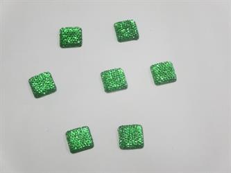 Bottone Applicazioni Quadrato Brillante Verde Conf 100  Cm 1,7x1,7