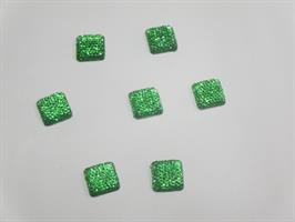 Bottone Applicazioni Quadrato Brillante Verde Conf 100  Cm 1,7x1,7