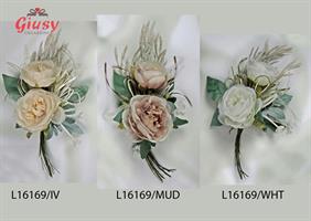 Mazzo Due Rose E Mais Colore Bianco