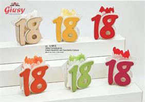 Astuccio 18° Compleanno 6 Colori Assortiti 8,5x3,5x8,5 Cm Con Sacchetto In Cotone