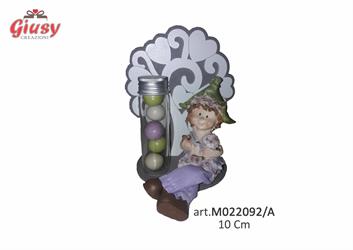 Albero Della Vita Con Bottle Portaconfetti Con Bimba Ortensia Seduta 10 Cm