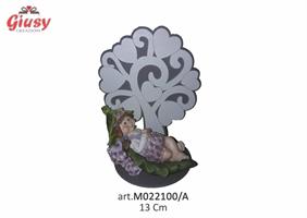 Albero Della Vita Con Bimba Ortensia Su Foglia 13 Cm