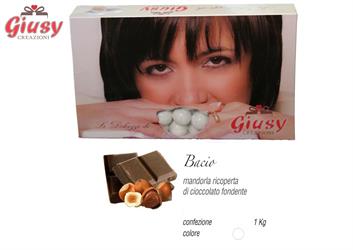 MARIDA BACIO: Mandorla Tostata Ricoperta Di Cioccolato Fondente Gusto Bacio Senza Amidi   1 Kg