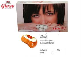 MARIDA BABA': Mandorla Tostata Ricoperta Di Cioccolato Bianco Gusto Baba' Caramella Senza Amidi 500 GR