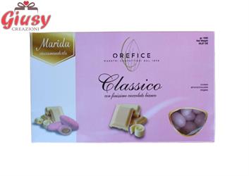 MARIDA ROSA: Mandorla Tostata Ricoperta Di Cioccolato Bianco Colore Rosa Senza Amidi 1 Kg