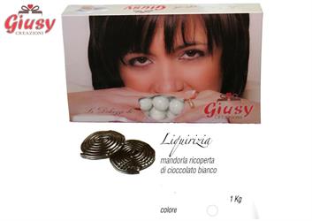 MARIDA LIQUIRIZIA: Mandorla Tostata Ricoperta Di Cioccolato Bianco Gusto Liquirizia Senza Amidi  1 Kg