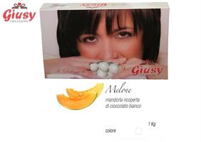 MARIDA MELONE: Mandorla Tostata Ricoperta Di Cioccolato Bianco Gusto Melone Senza Amidi   1 Kg
