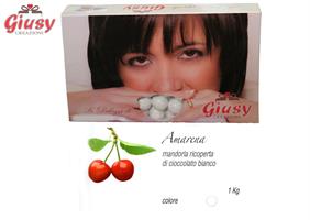 MARIDA AMARENA: Mandorla Tostata Coperta Di Cioccolato Bianco Gusto Amarena Senza Amidi  1 Kg