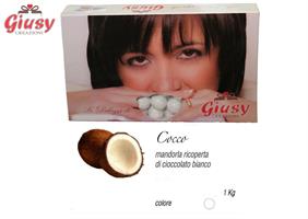 MARIDA COCCO: Mandorla Tostata Ricoperta Di Cioccolato Bianco Gusto Cocco Senza Amidi    1 Kg