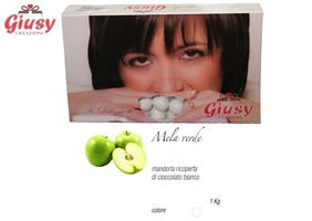 MARIDA MELA: Mandorla Tostata Ricoperta Di Cioccolato Bianco Gusto Mela Senza Amidi   1 Kg