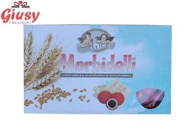 MORBIDELLI LAUREA: Cuore Di Cereali A Cacao Ricoperto Di Cioccolato Bianco 900 Gr