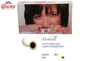 MORBIDELLI COLORATI: Cuore Di Cereale Al Cacao Ricoperto Di Cioccolato Bianco Senza Amidi   1 Kg