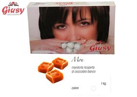 MARIDA MOU: Mandorla Tostata Ricoperta Di Cioccolato Bianco Gusto Caramello Senza Amidi     1 Kg