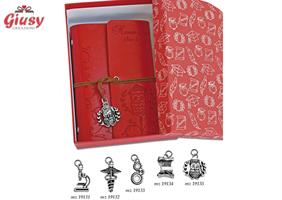 Blocco Note Con Ciondolo Caduceo 9xh.13,5 Cm + Scatola