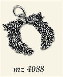 Ciondolo Alloro In Ottone Placcata Argento 4 Cm