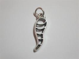 Ciondolo Filo Corno In Ottone Placcato Argento 3.5 Cm