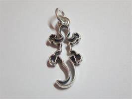 Ciondolo Filo Geco In Ottone Placcato Argento 4 Cm