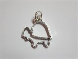 Ciondolo Filo Tartaruga In Ottone Placcato Argento 3 Cm