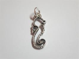 Ciondolo Filo Ippocampo In Ottone Placcato Argento 3.5 Cm