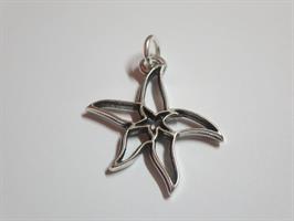 Ciondolo Filo Stella Marina In Ottone Placcato Argento 4 Cm
