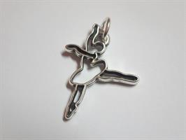 Ciondolo Filo Ballerina In Ottone Placcato Argento 3.5 Cm