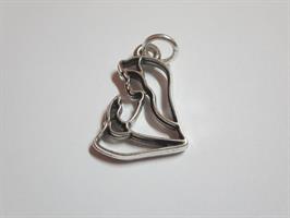 Ciondolo Filo Madonna In Ottone Placcato Argento 3.5 Cm
