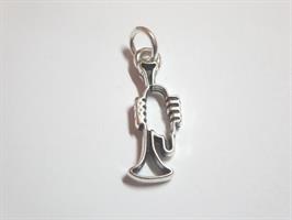 Ciondolo Filo Tromba In Ottone Placcato Argento 3.5 Cm