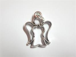 Ciondolo Filo Angelo In Ottone Placcato Argento 3.5 Cm