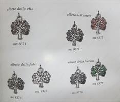 Ciondolo Albero della Fortuna In Ottone Placcato In Argento Cm 4 X 3