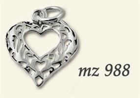 Cuore In Ottone Placcato Argento 2.5 Cm