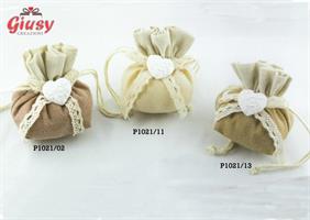 Sacchetto Cotone Bicolore Con Gessetto Ecrù    10*250
