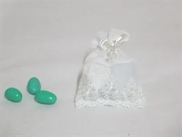 Bustina Tessuto Organza Ricamata Bianco