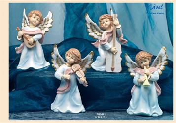 Angeli Musicisti 4 Soggetti Assortiti Porcellana Navel 14X12 Cm    4*36