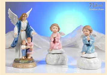Angelo Rosa Con Carillon In Porcellana Navel 14 Cm Completo Di Scatolo  1*18