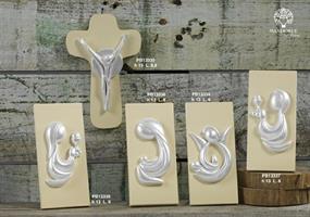 Maternità Stilizzato Resina H.13 Cm Con Base Legno e Appendino    1*72