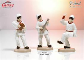 Pulcinella 3 Soggetti Assortiti  In Porcellana Navel H.15 Cm Completo Di Astuccio 3*18