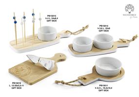 Set Taglia Formaggio Con Coltello 20 Cm In Porcellana E Metallo Completo Di G.Box 1*36