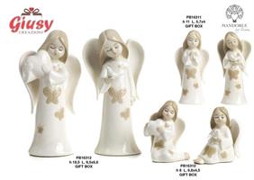 Angelo Seduto 8 Cm 2 Soggetti Assortiti In Porcellana Completo Di G.Box 2*48