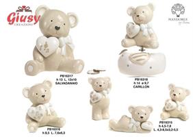 Orso Con Cuore 7,8 Cm 3 Soggetti Assortiti In Porcellana Completo Di Box 24*120