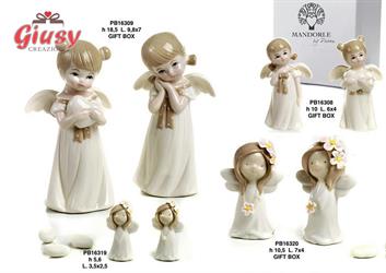 Fatina Con Fiori 14,5 Cm 2 Soggetti Assortiti In Porcellana Completo Di G.Box 2*60