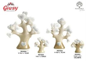 Calamita Albero Stilizzato Con Cuori 5,5 Cm In Porcellana 24*240