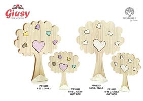 Albero In Legno Con Cuori Bianchi In Porcellana 25 Cm Completo Di Color Box 1*24