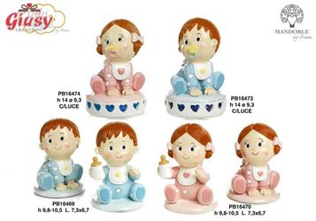 Bimbo Seduto 14 Cm Con Luce In Resina 2*24